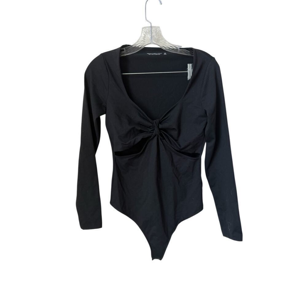 Abercrombie & Fitch Soft Collection Cut Out Black Bodysuit Size Medium